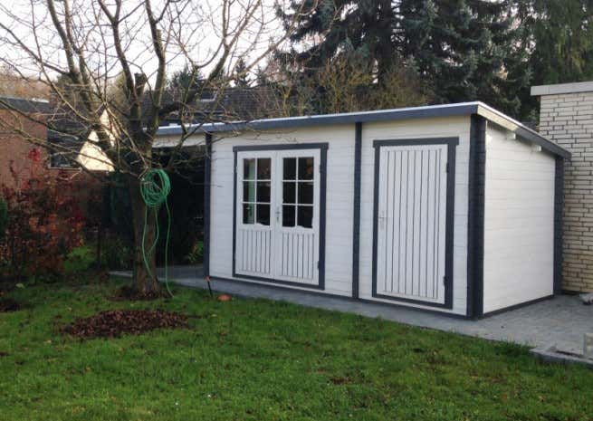 Kundenbild: Pultdach Gartenhaus Maria mit Anbau & Schleppdach