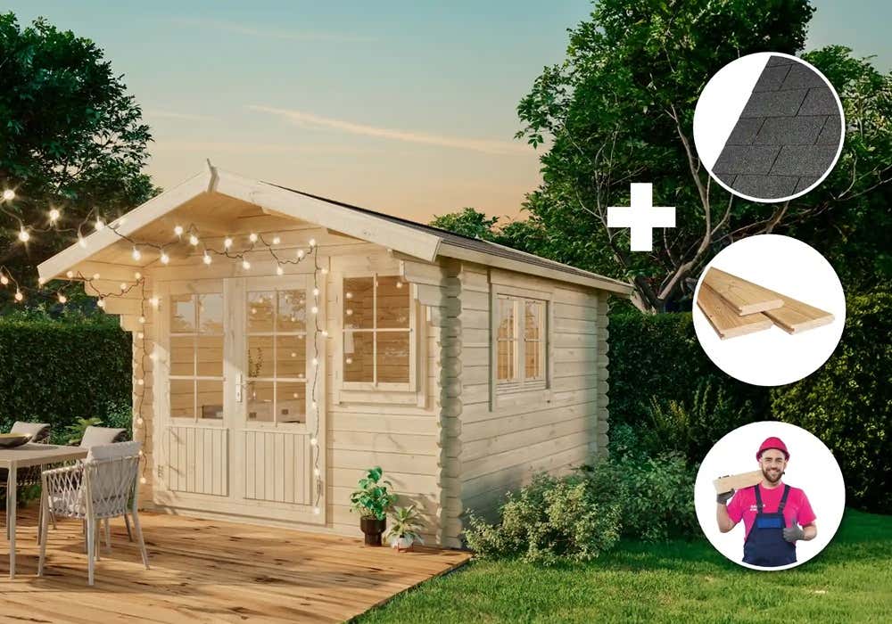 Premium Set Gartenhaus Gabriel 300 x 400 cm inkl. Montage