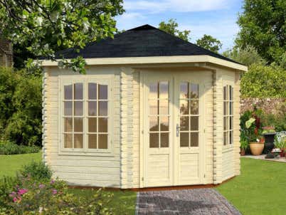 B-Ware Palmako Gartenhaus Melanie 6,6 m² - imprägniert hellbraun B-Ware Palmako Gartenhaus Melanie 6,6 m² - imprägniert hellbraun