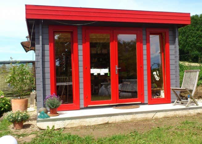 Kundenbild: Flachdach Gartenhaus Modell Madera 44-B ISO