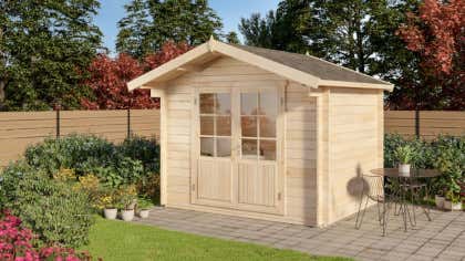 Abri de jardin 4,6m² en métal aspect bois + kit d'ancrage - X-METAL