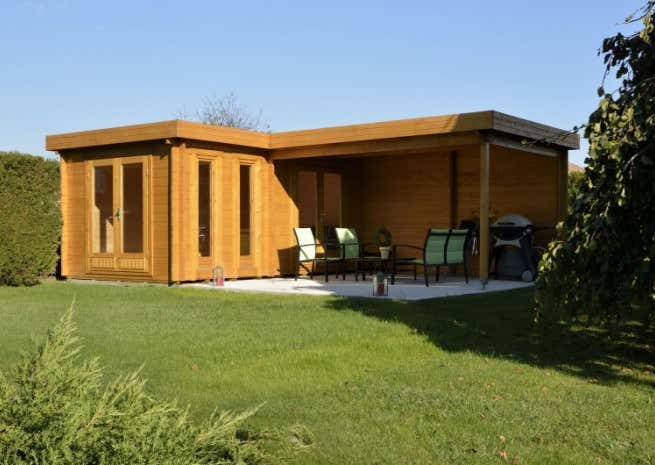 Kundenbild: Flachdach Gartenhaus Modell Quinta ISO