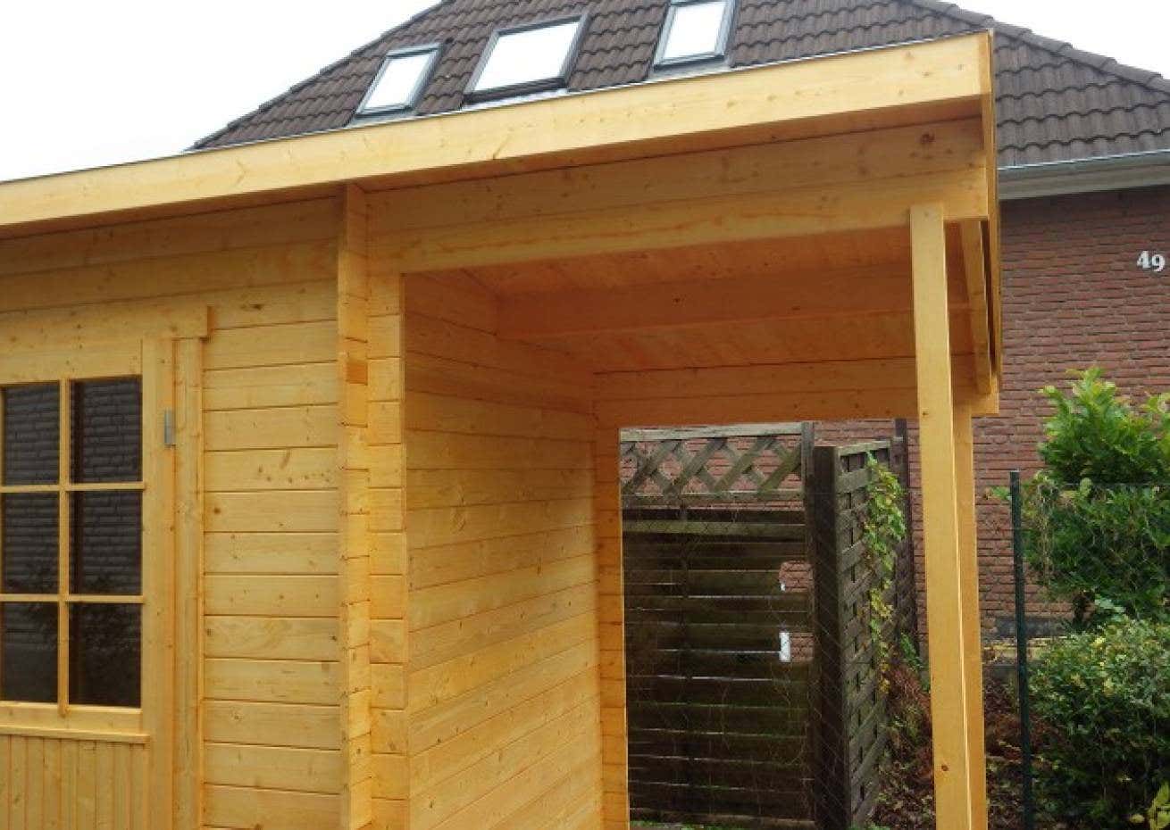 Pultdach Gartenhaus Martina28 mit Anbau & Schleppdach