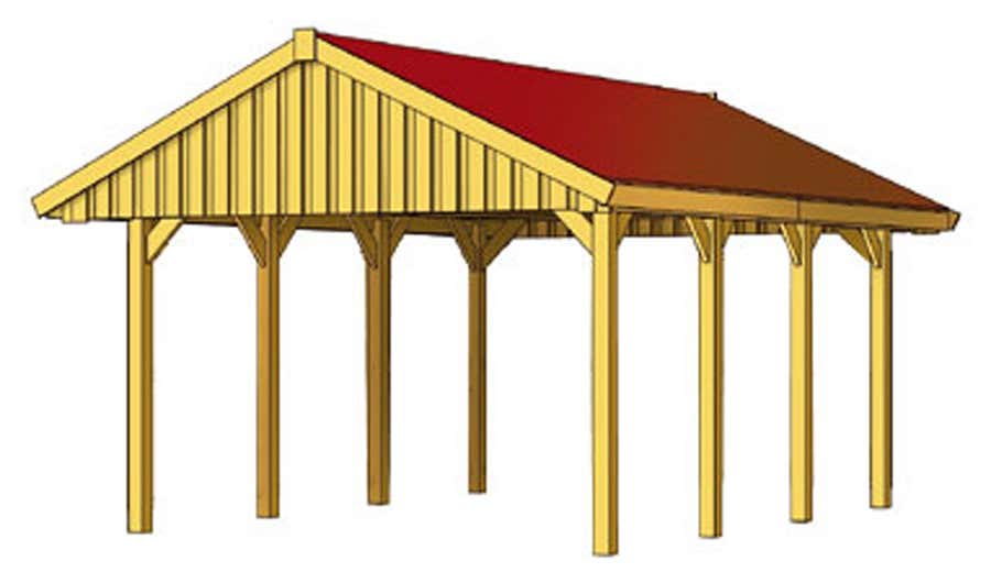 Carport Sauerland 430 x 600 cm mit Dachlattung Carport Sauerland 430 x 600 cm mit Dachlattung