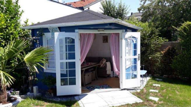 Kundenbild: 5-Eck Gartenhaus Modell Victoria-B
